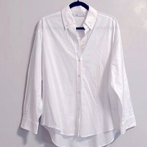 Zara bottom down White shirt “The Boyfriend Shirt” old money